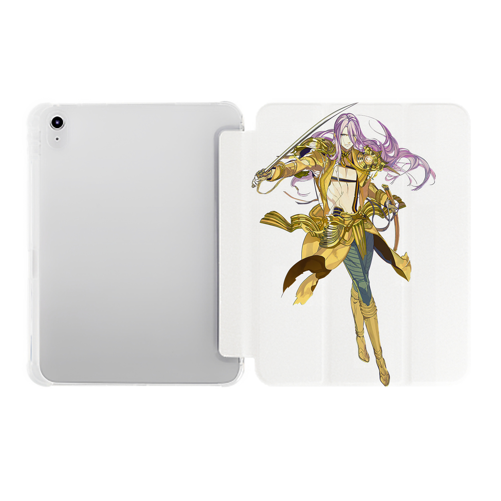 （画像用） 刀剣乱舞 Touken Ranbu IPad ケース ペン収納付き 三つ折りスタンド PUレザー×シリコン 対応機種9.5/10.5/10.9インチ